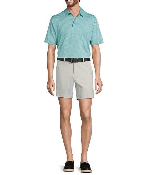 Roundtree & Yorke Performance Short Sleeve Stripe Print Polo Shirt Product Image