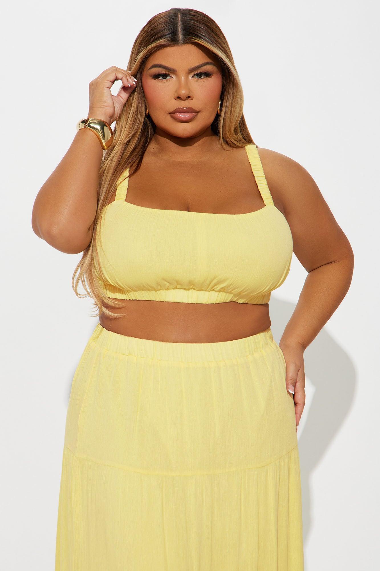 Sunset Stroll Gauze Skirt Set - Yellow Product Image