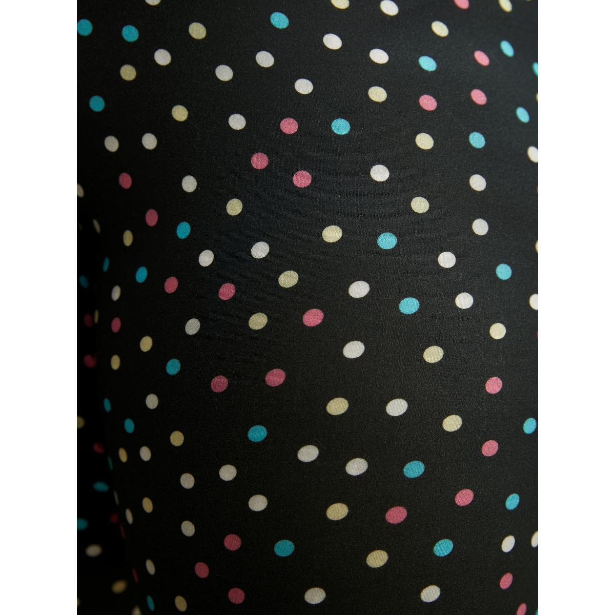 Plus Size Color Polka Dot Mid Rise Skinny Leggings Women Black At the Office Medium stretch Skinny Mid Rise Work Leggings BloomChic 22-24/3X Product Image
