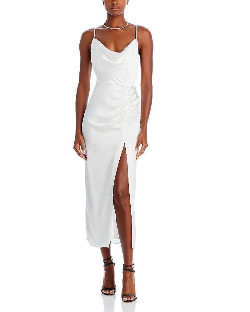 Milly Lilliana Ruched Midi Slip Dress Product Image