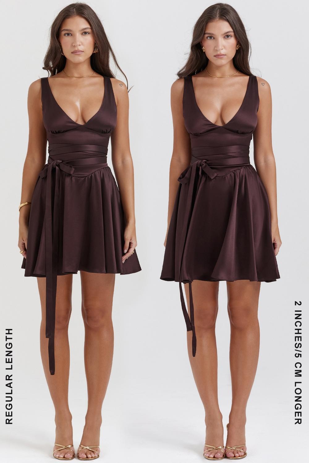 Shiema  rich brown mini dress Product Image