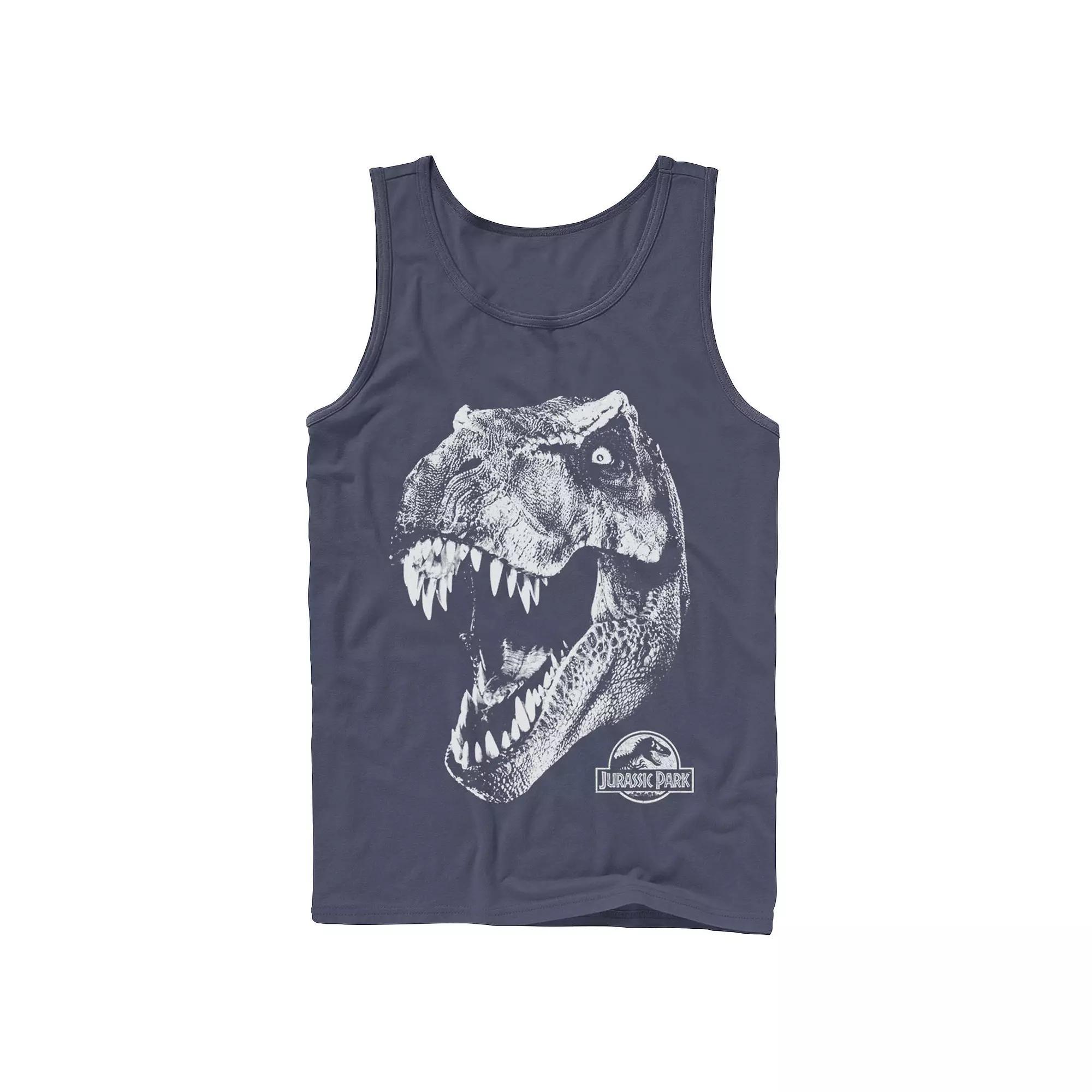 Men's Jurassic Park T-Rex White Head Roaring Tank Top, Size: XL, Black Product Image