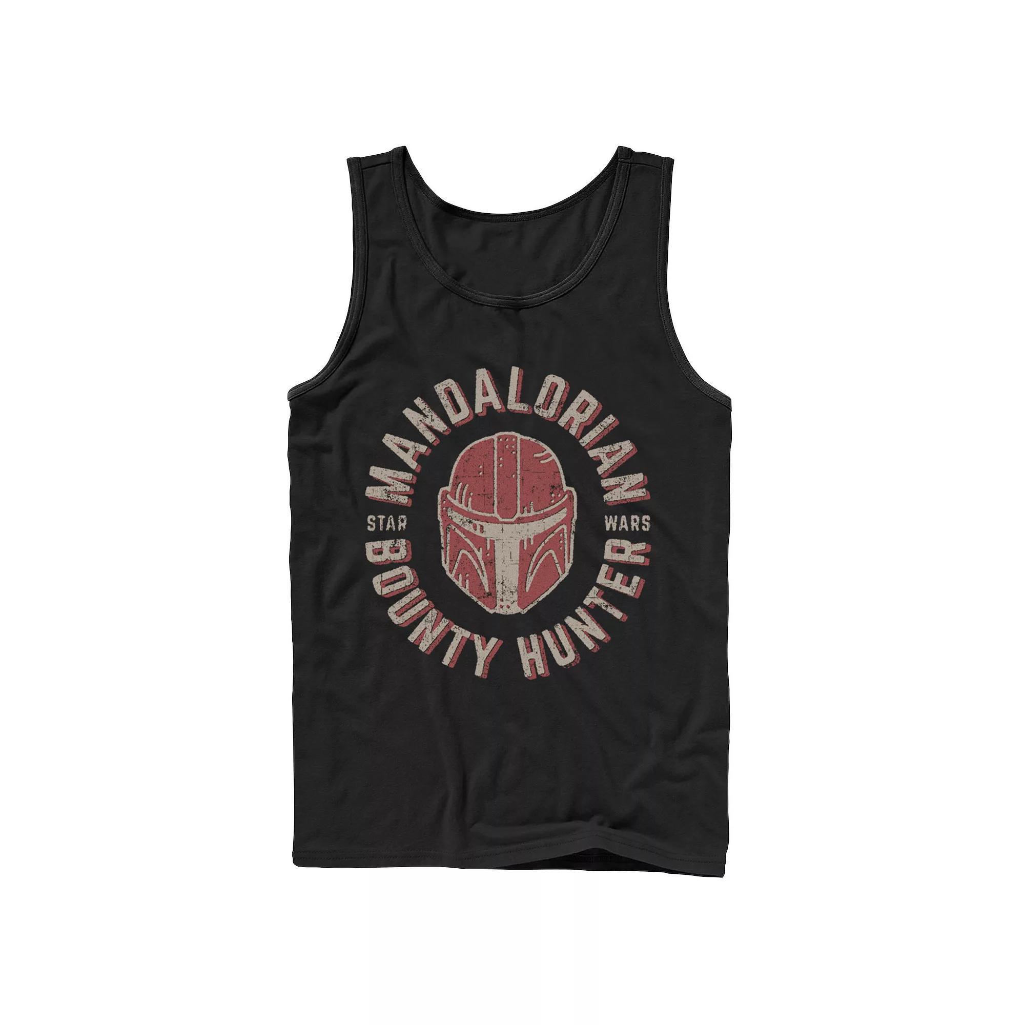 Men's Star Wars The Mandalorian Helmet Stamp Tank Top, Size: XL, Black Product Image