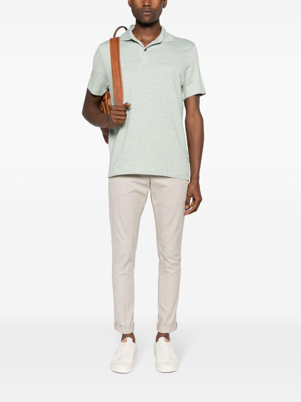 HUGO BOSS Press Poloshirt Mit Meliertem Effekt In Open Green Product Image
