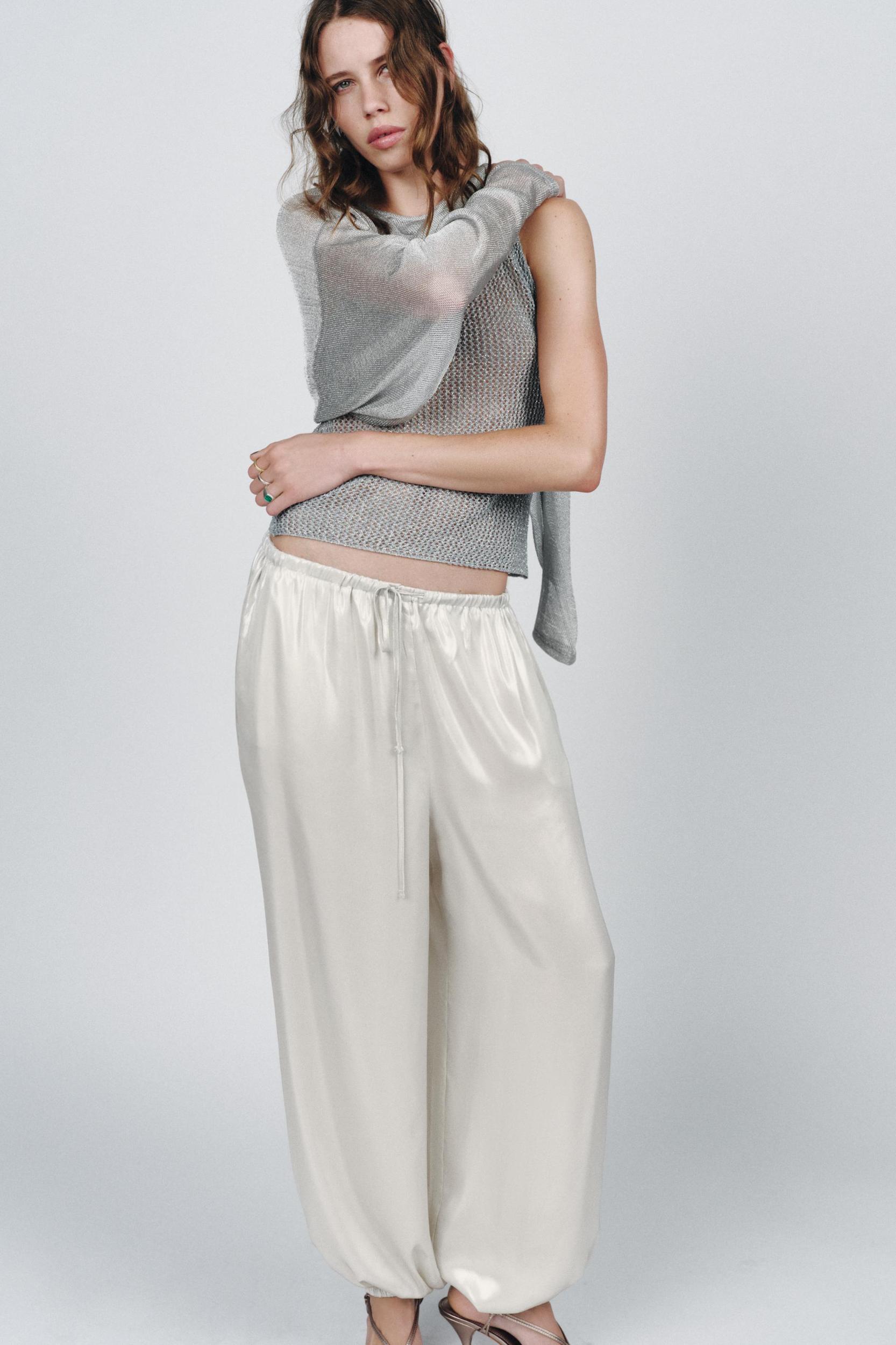 METALLIC THREAD BATWING SLEEVE TOP Product Image