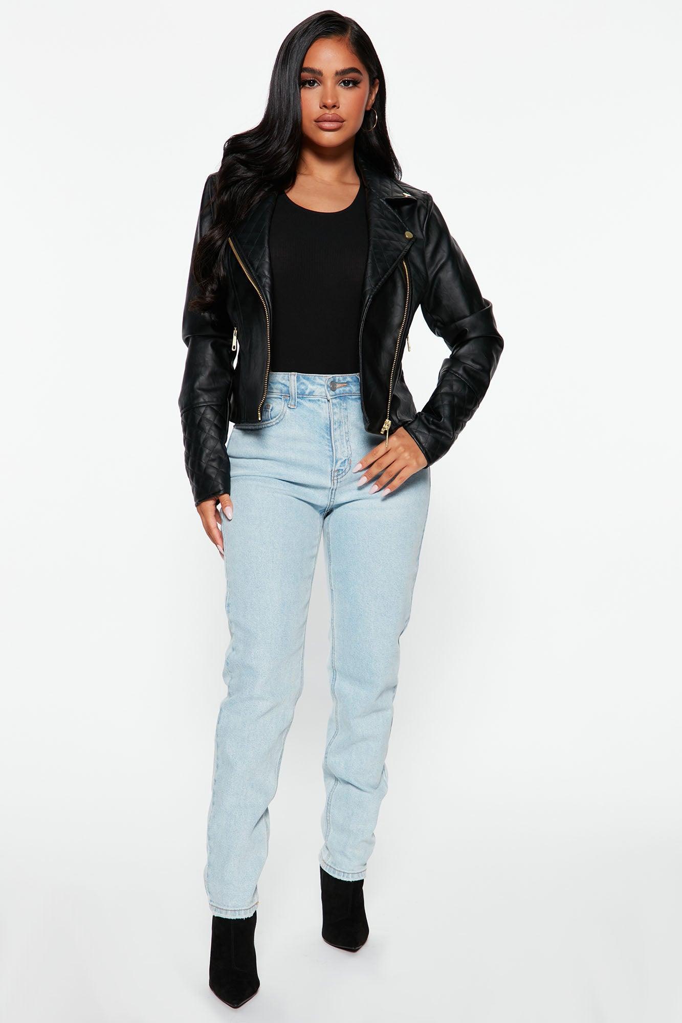 Out For A Ride Vegan Leather Moto Jacket - Black Product Image