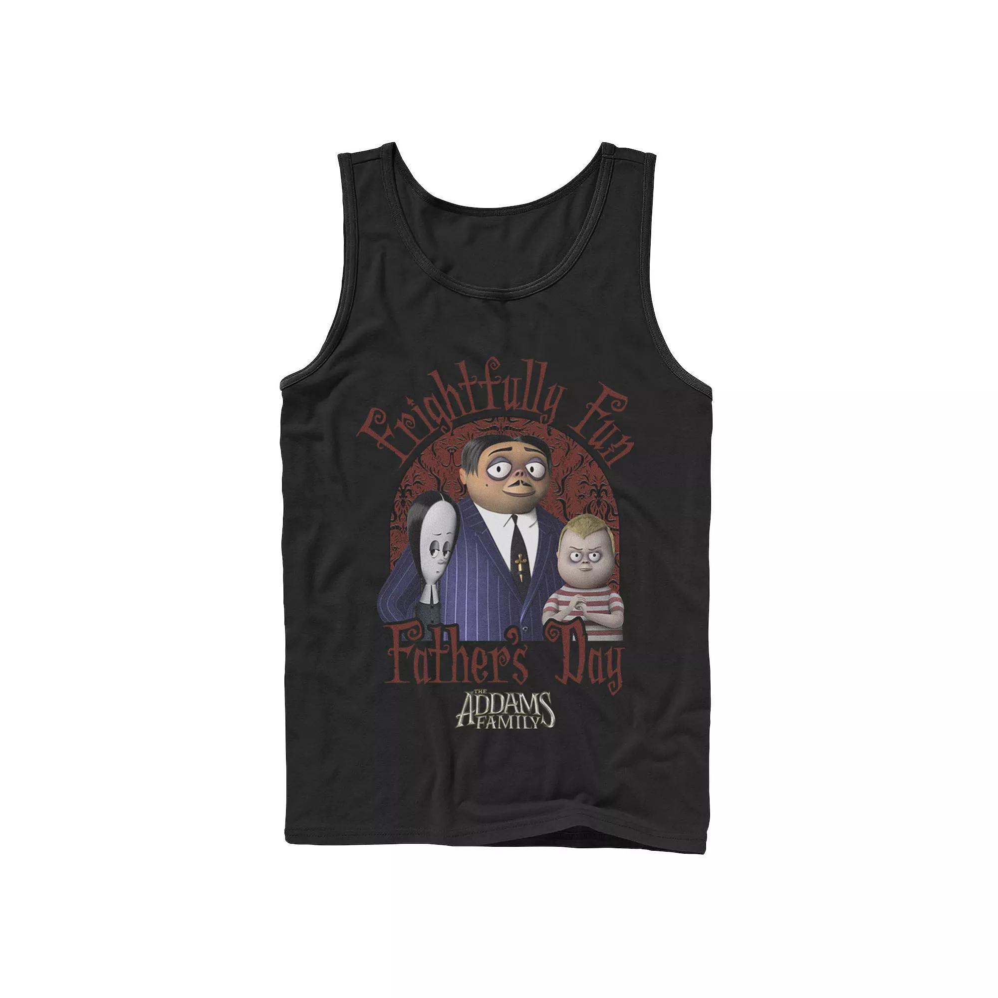 Men's The Addams Family Frightfully Fun Father's Day Portrait Tank Top, Size: XL, Black Product Image