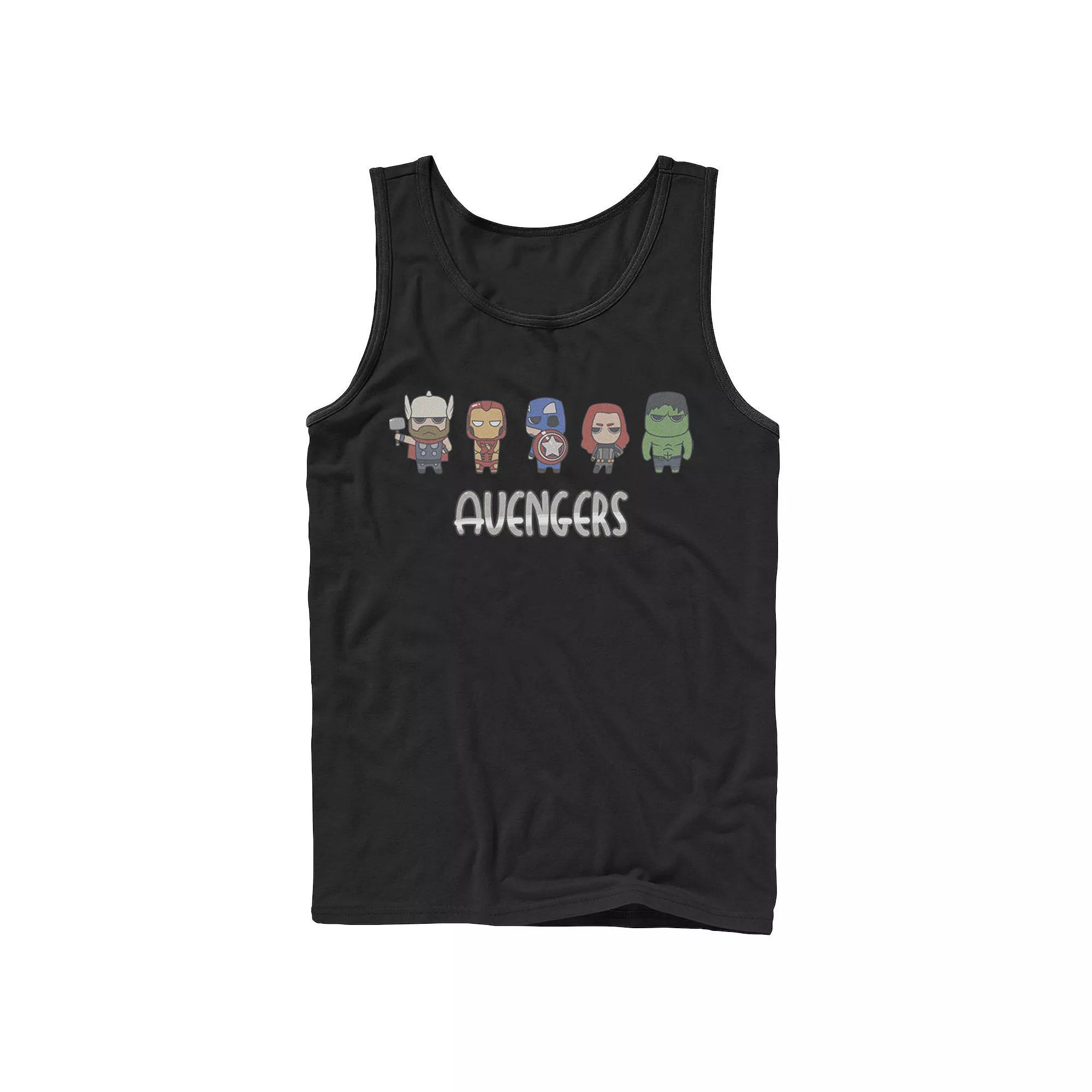 Men's Marvel Avengers Doodle Group Shot Tank Top, Boy's, Size: XL, Black Product Image