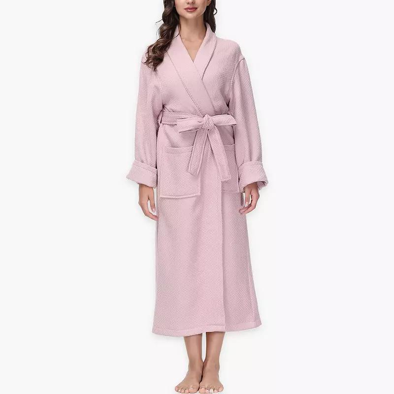 Womens INK+IVY Diamond Waffle Look Robe Pink Product Image