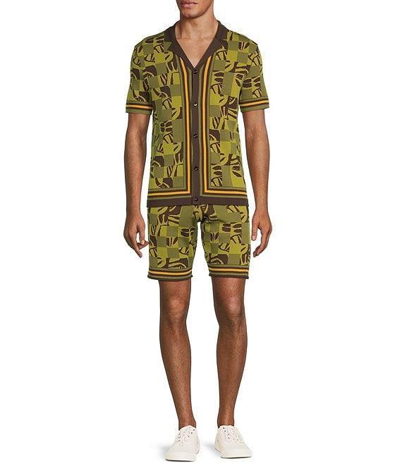 Murano Crocodile World Collection Block Jacquard Short Sleeve Woven Camp Shirt Product Image