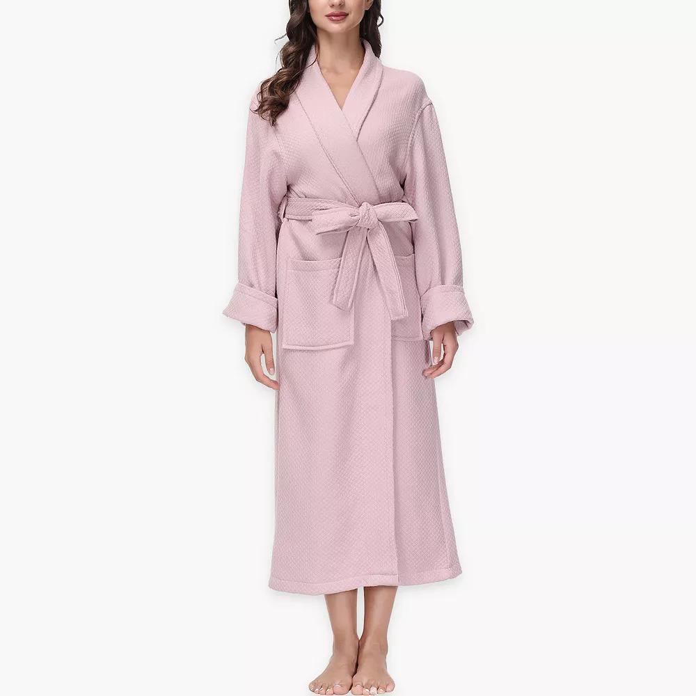 Womens INK+IVY Diamond Waffle Look Robe Pink Product Image