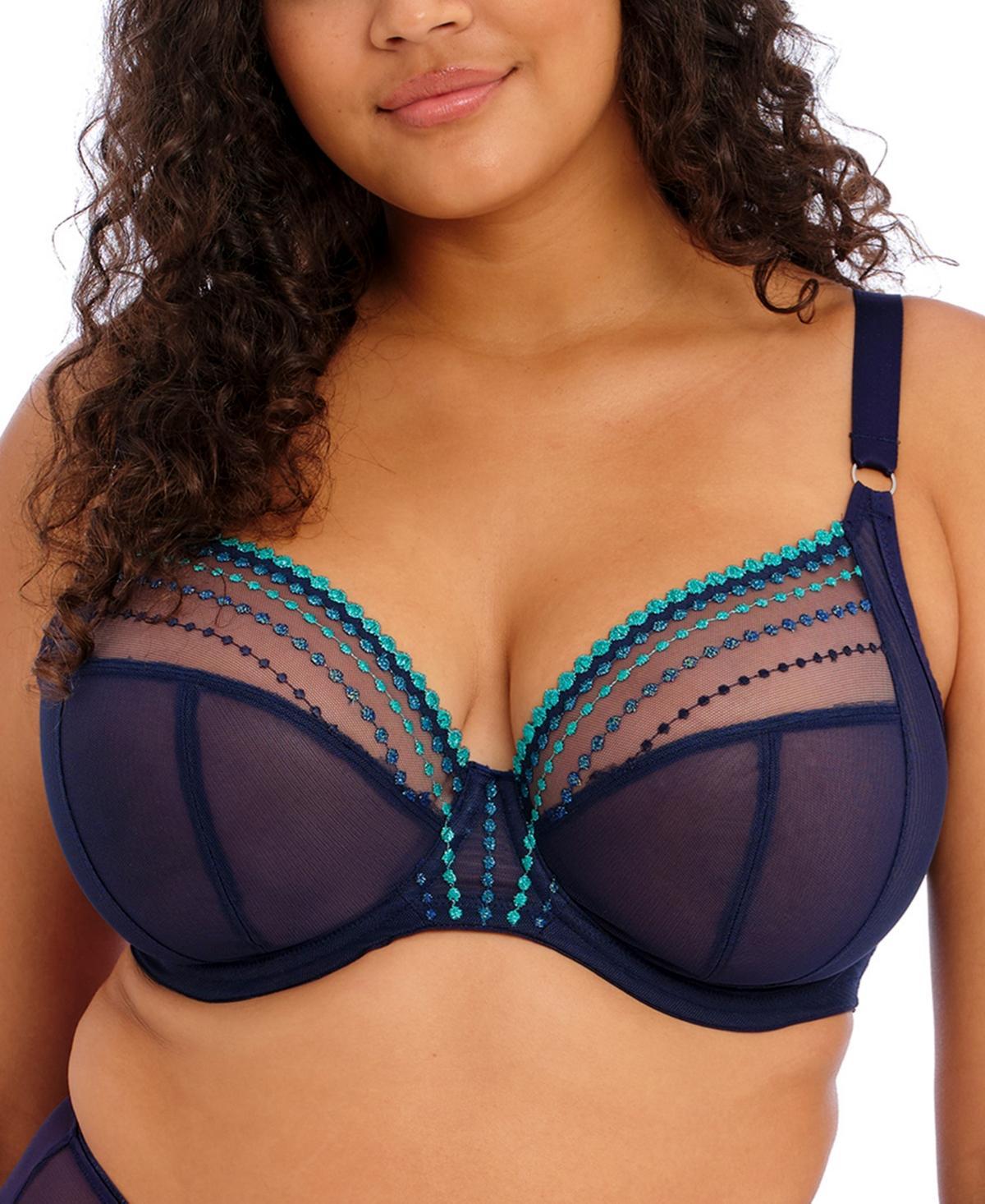 Elomi Plus Size Matilda Embroidered Sheer Plunging Convertible U-Back to Racerback Contour Wire Full Product Image