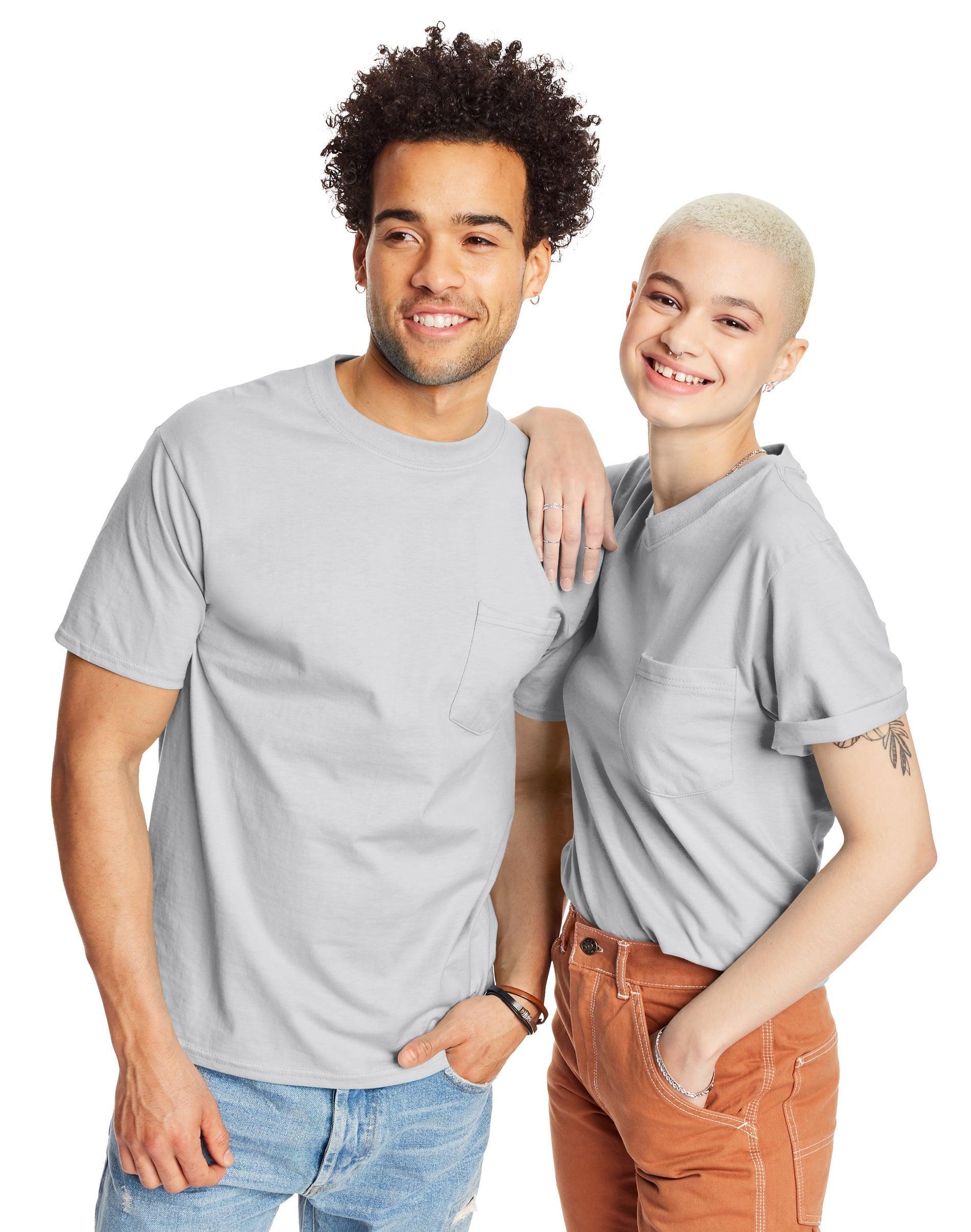 Men's Hanes® Beefy-T 2-Pack Pocket T-Shirt, Size: XL, Blue Product Image