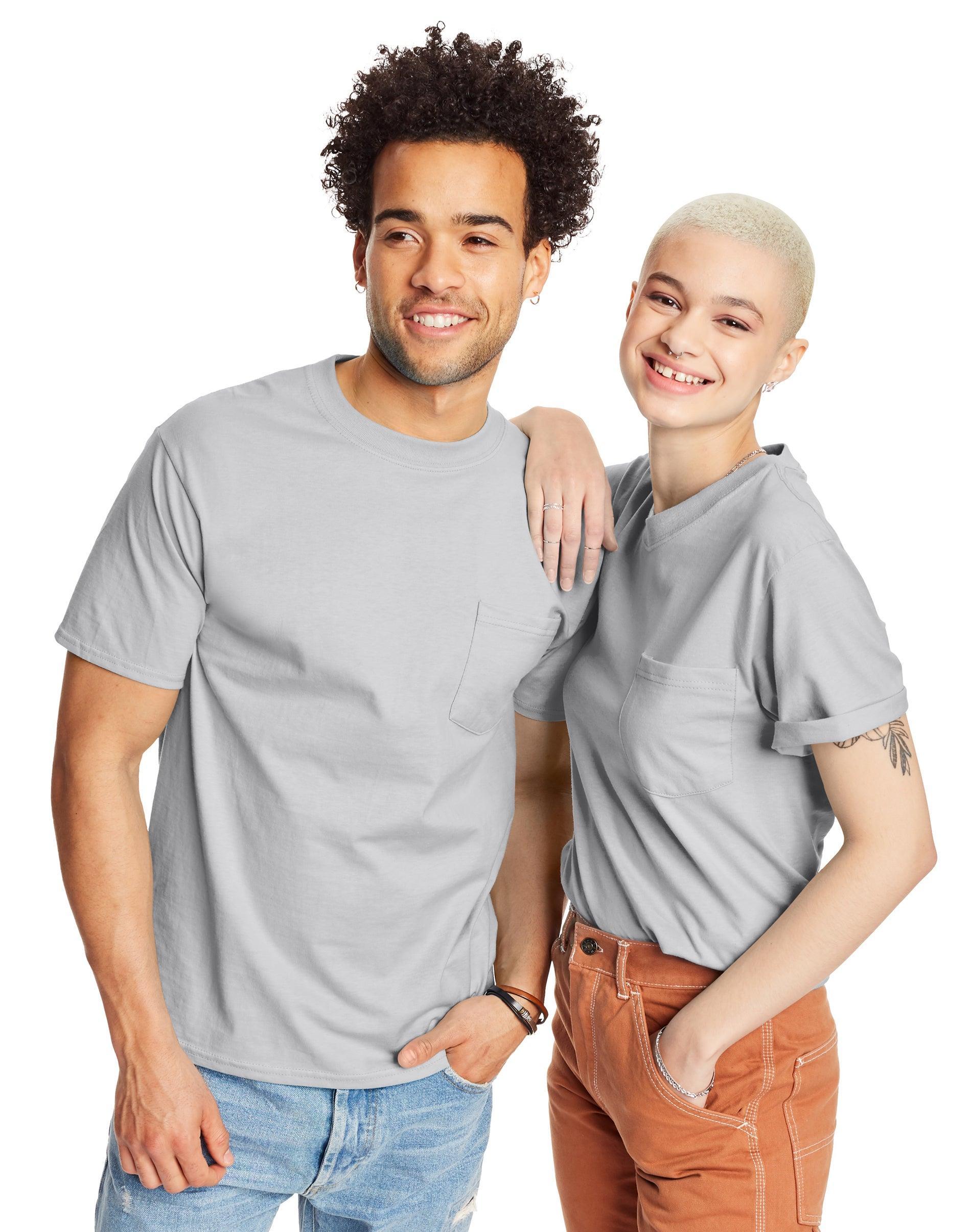 Men's Hanes® Beefy-T 2-Pack Pocket T-Shirt, Size: XL, Blue Product Image
