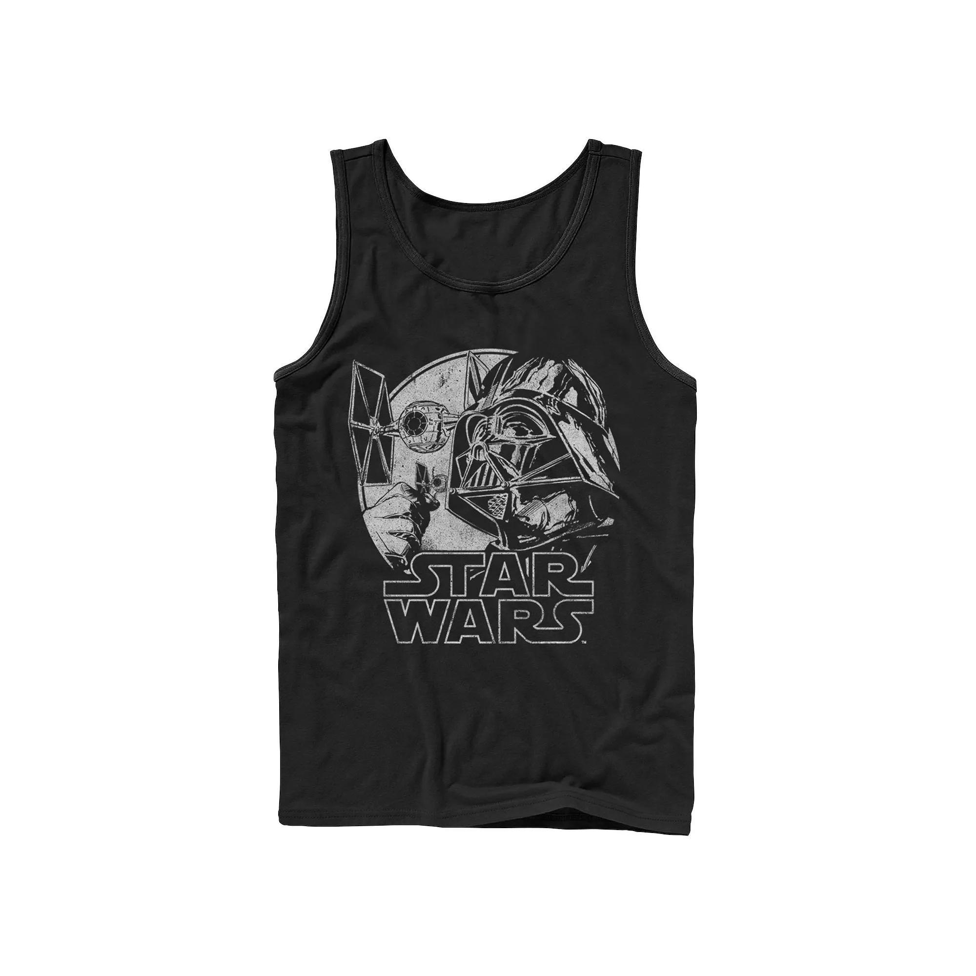 Mens Star Wars Darth Vader And Ships Tank Top Product Image