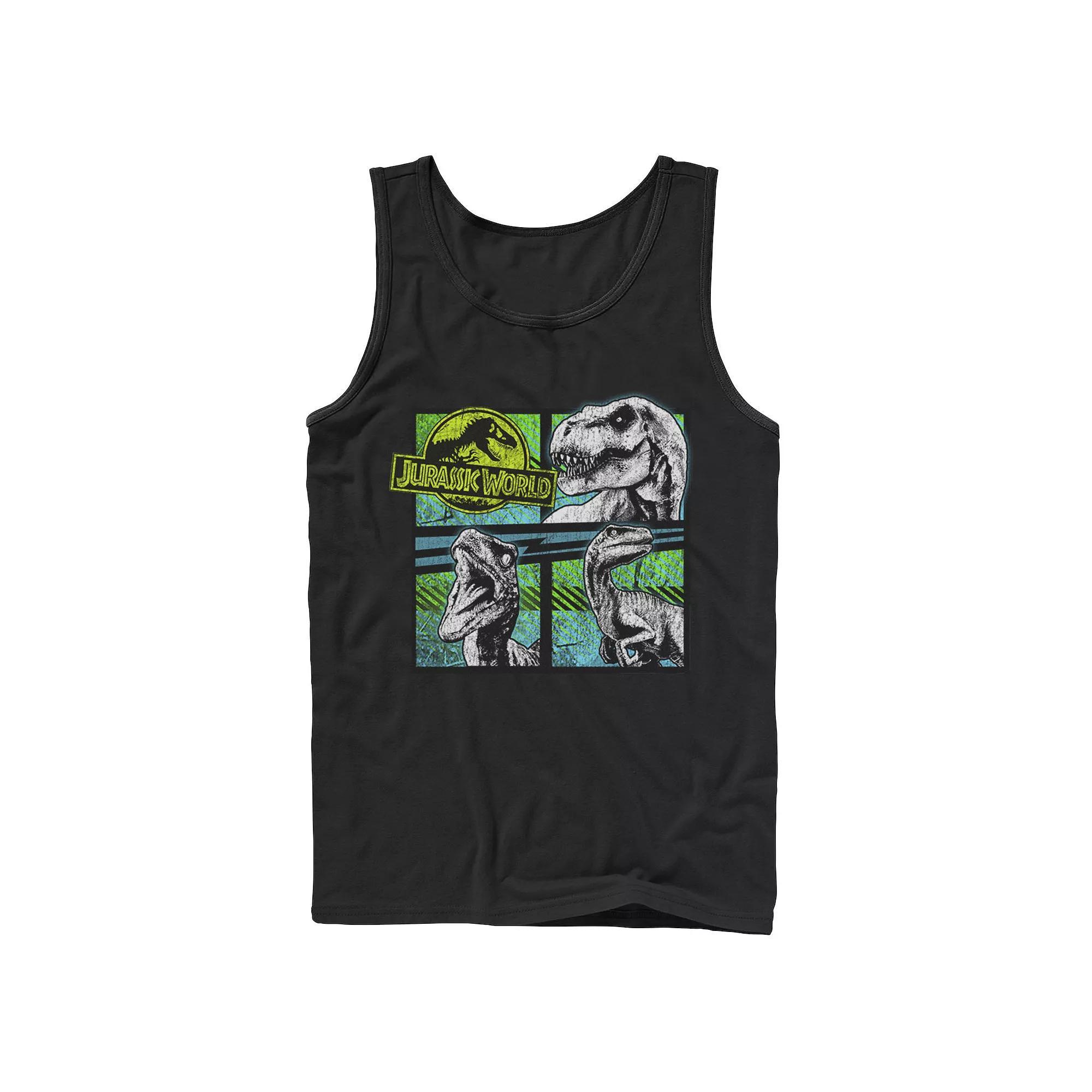 Men's Jaws Great White Shark Description Blueprint Tank Top, Size: Large, Black Product Image