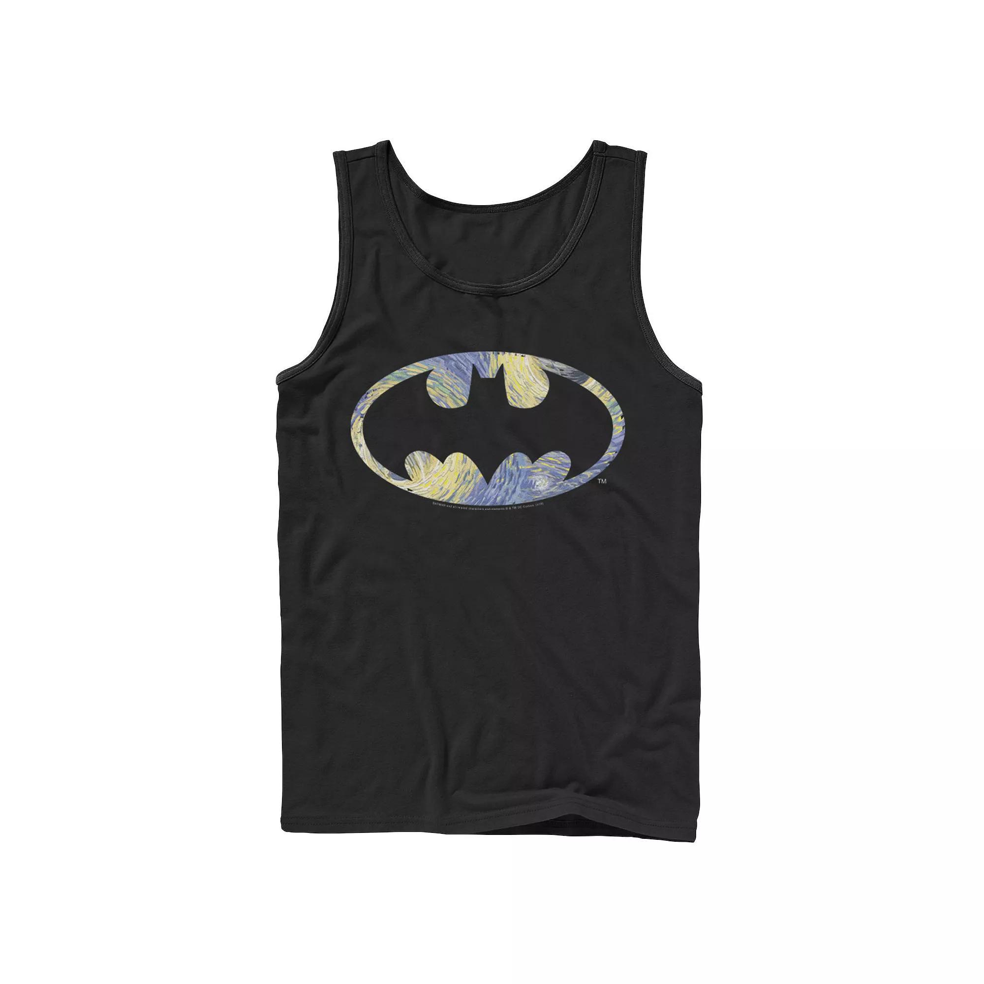 Men's DC Comics Batman Starry Night Logo Tank Top, Size: XL, Black Product Image
