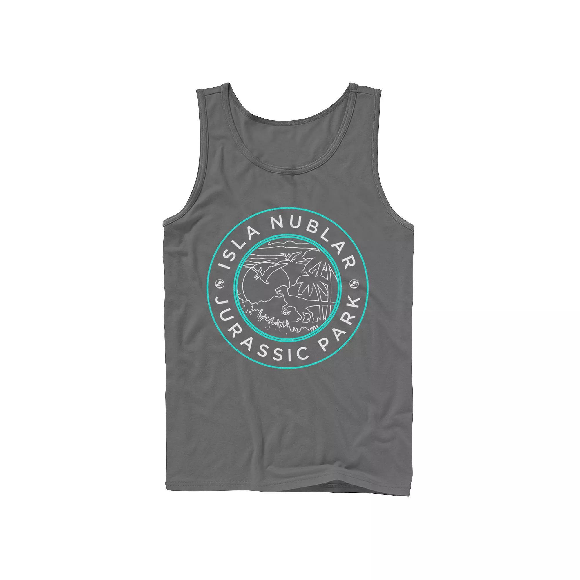 Men's Jurassic World Distressed Raptor Battle Tank Top, Size: XL, Grey Product Image