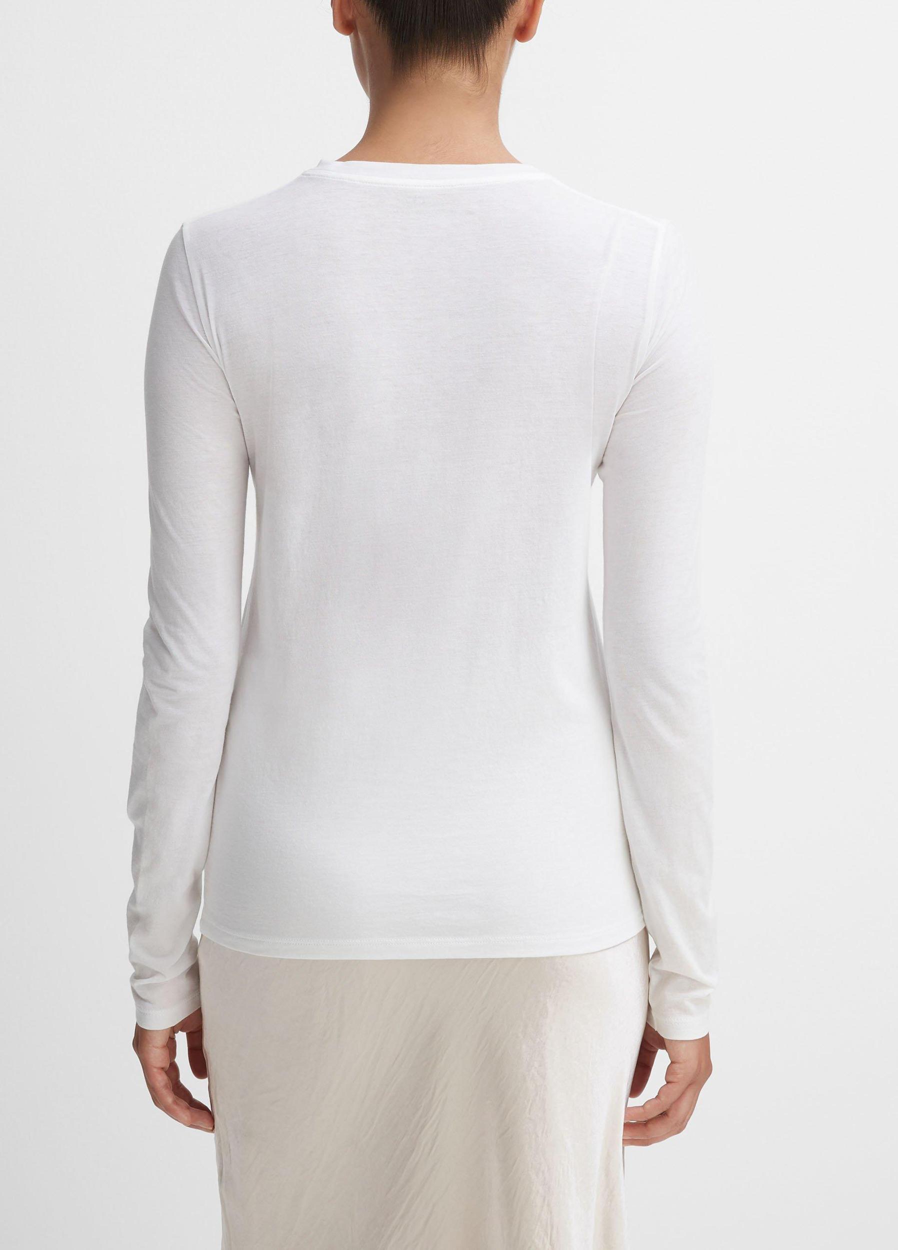 Womens Essential Long Sleeve Crew Neck T-Shirt, Heather Grey, Size XL Vince Product Image