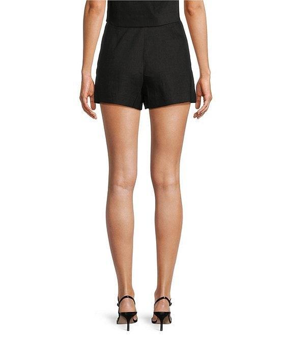 Antonio Melani Coordinating Clena Linen Blend Shell Embellished Flat Front Shorts Product Image
