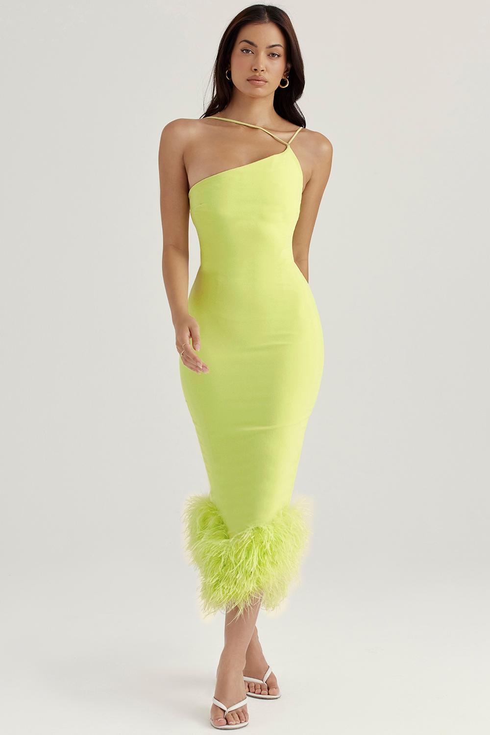 Alessia Lime Midi Dress Product Image