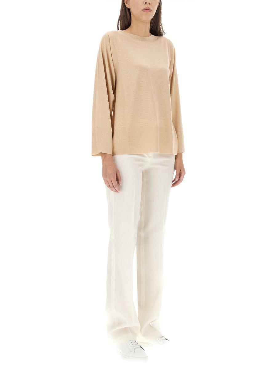 FABIANA FILIPPI Lurex Jersey In Beige Product Image