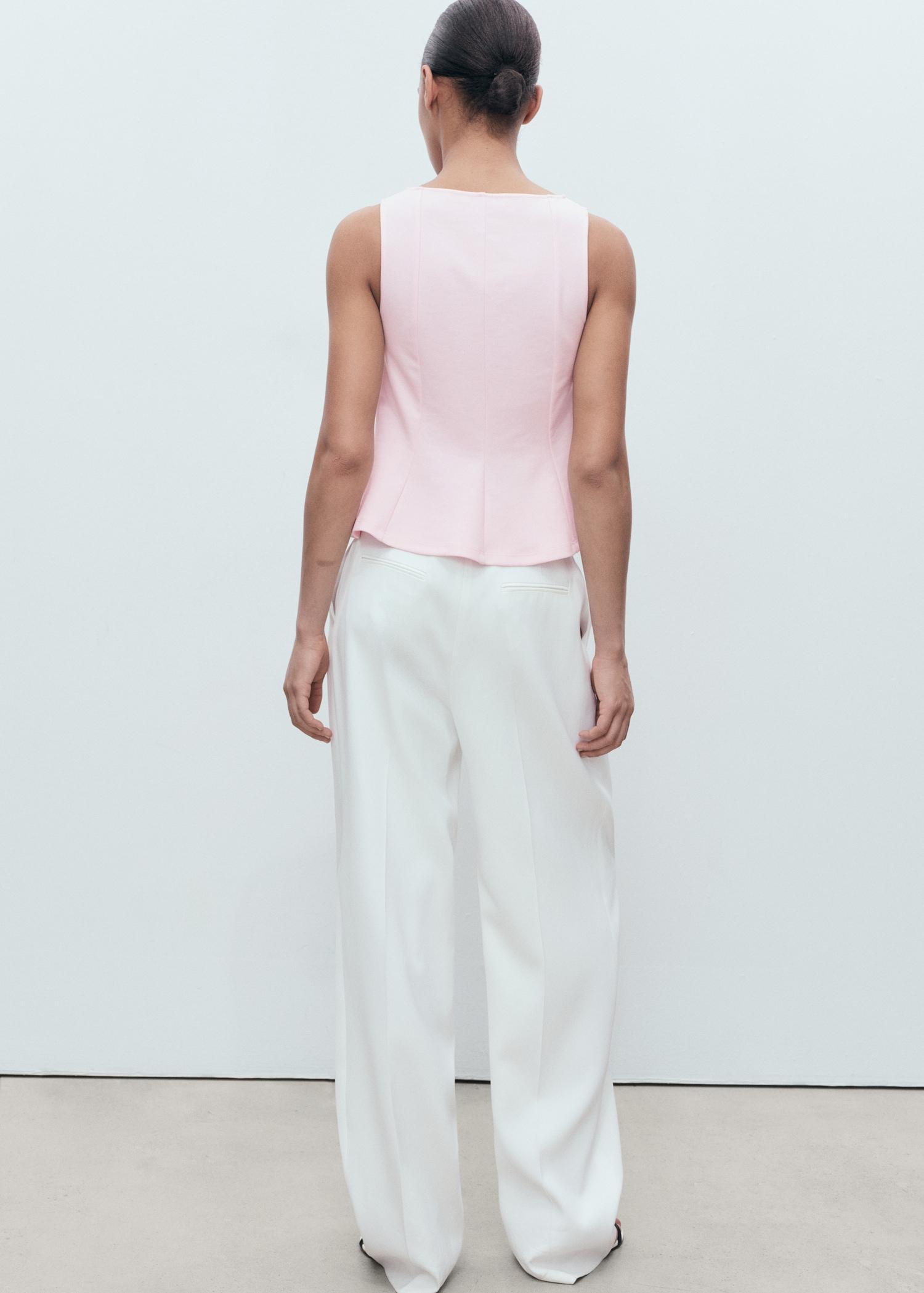 Peplum top with seam detail - Women | MANGO USA Product Image