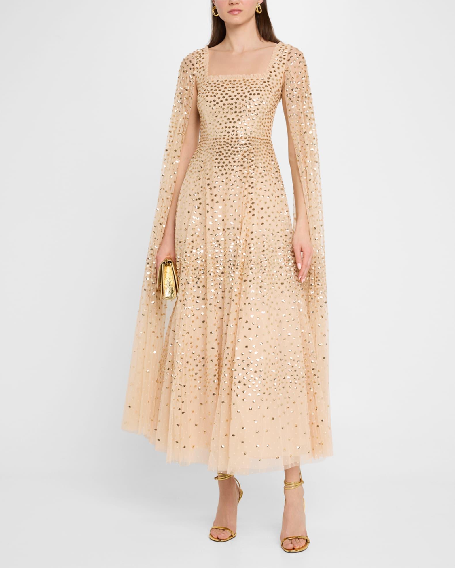 Scatter Dot Sequin Tulle Ankle Gown Product Image