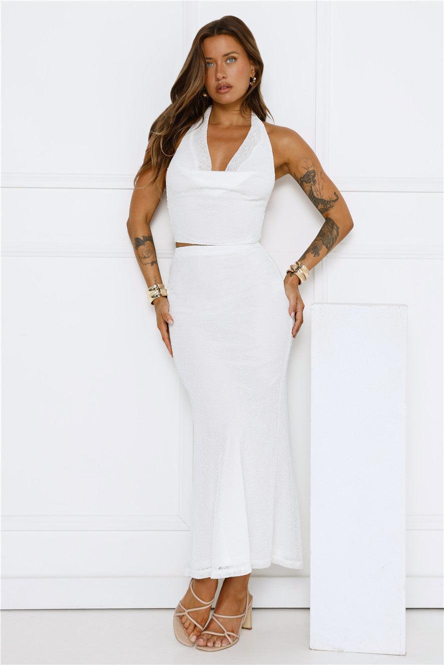 Inspo Maxi Skirt White Product Image