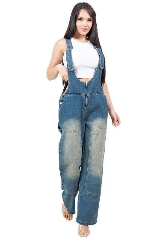 WOMEN FASHION DENIM OVERALLS PANTS Product Image
