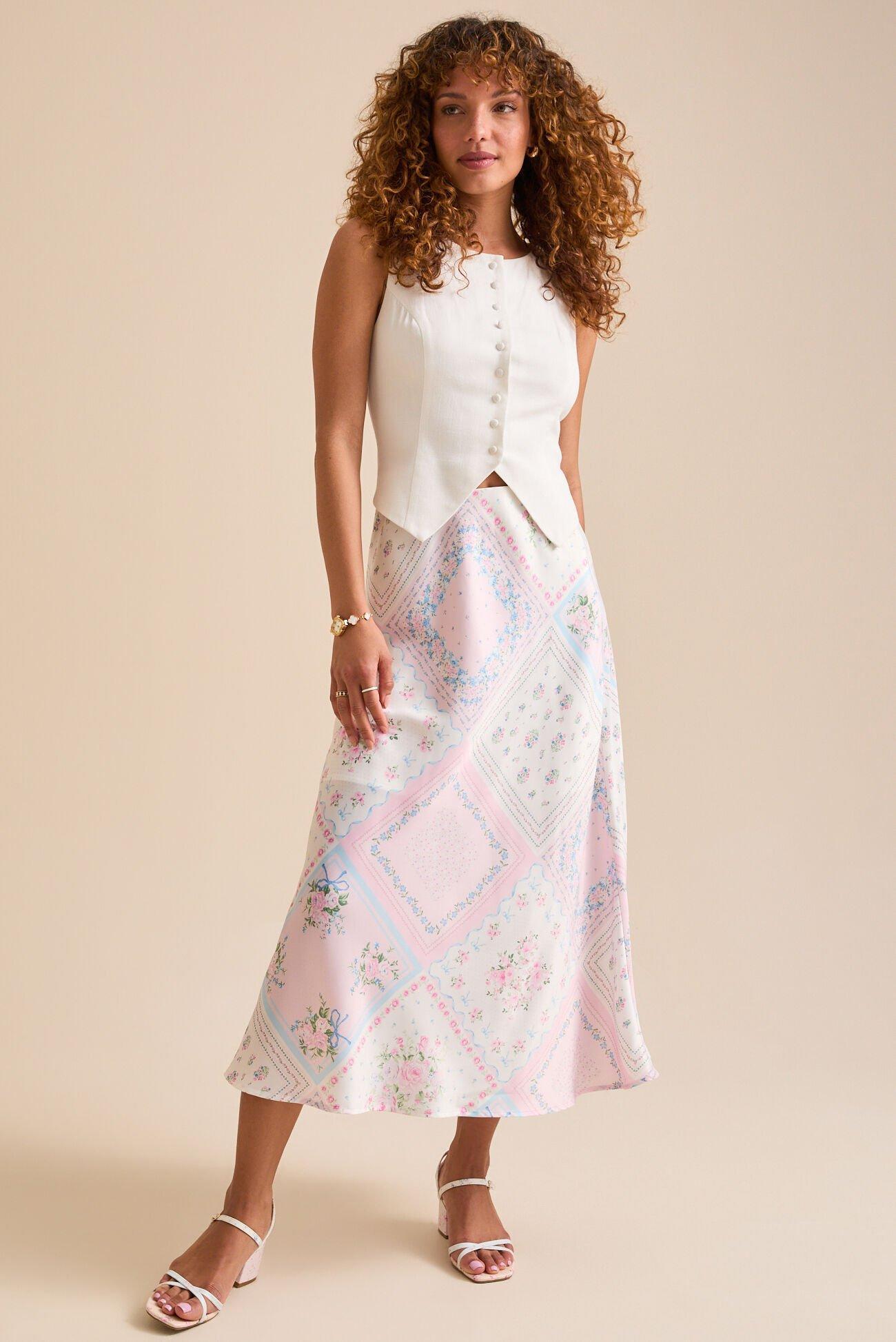 Emery Floral Midi Skirt Product Image
