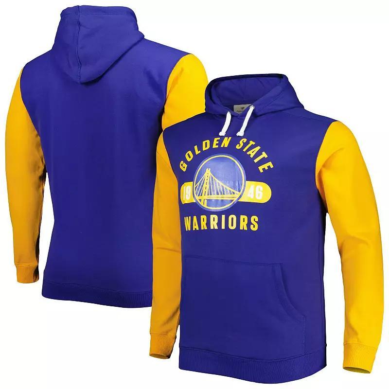 Men's Fanatics Branded Royal/Gold Golden State Warriors Big & Tall Bold Attack Pullover Hoodie, Size: XLT, Blue Product Image