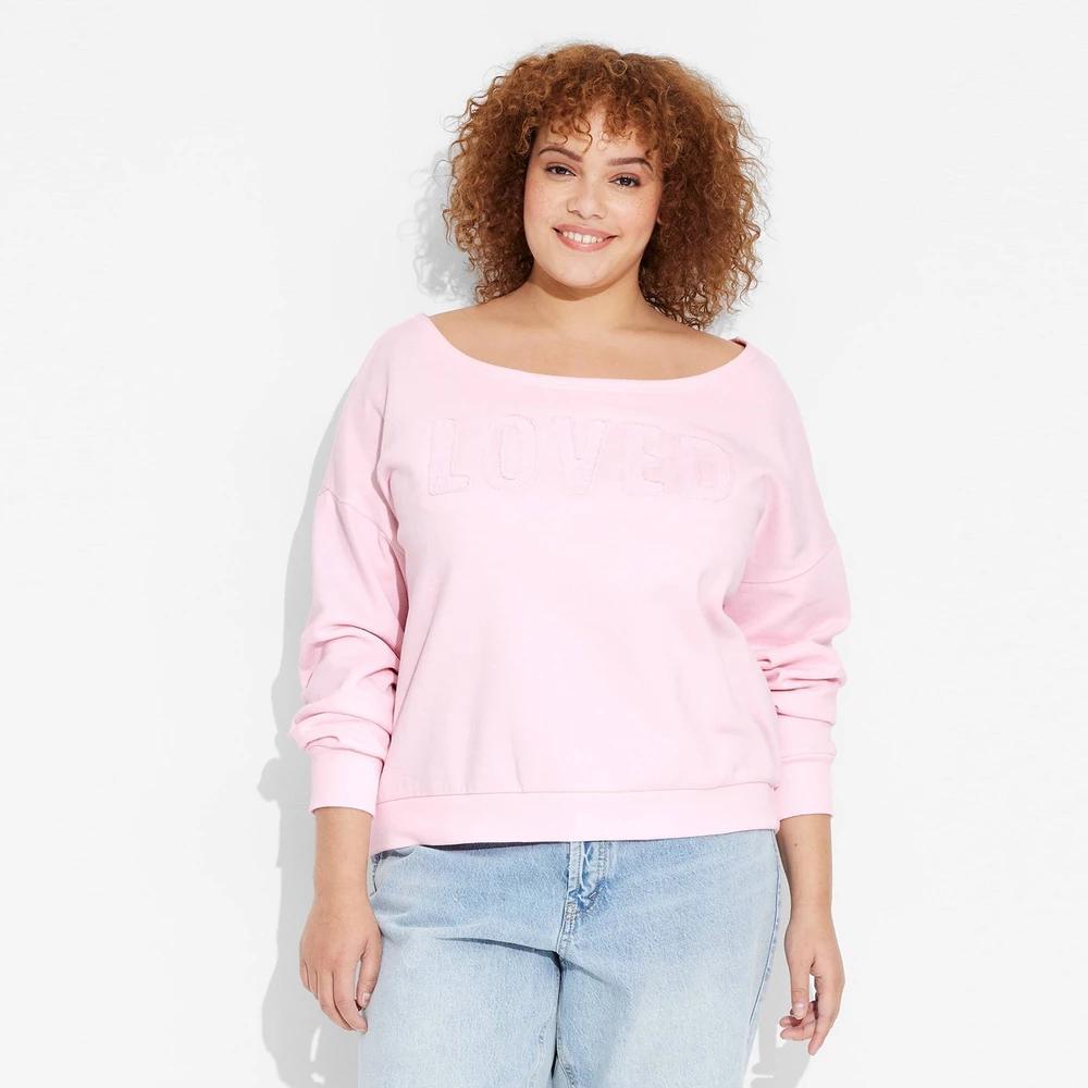 Womens Valentines Day Loved Graphic Sweatshirt Product Image