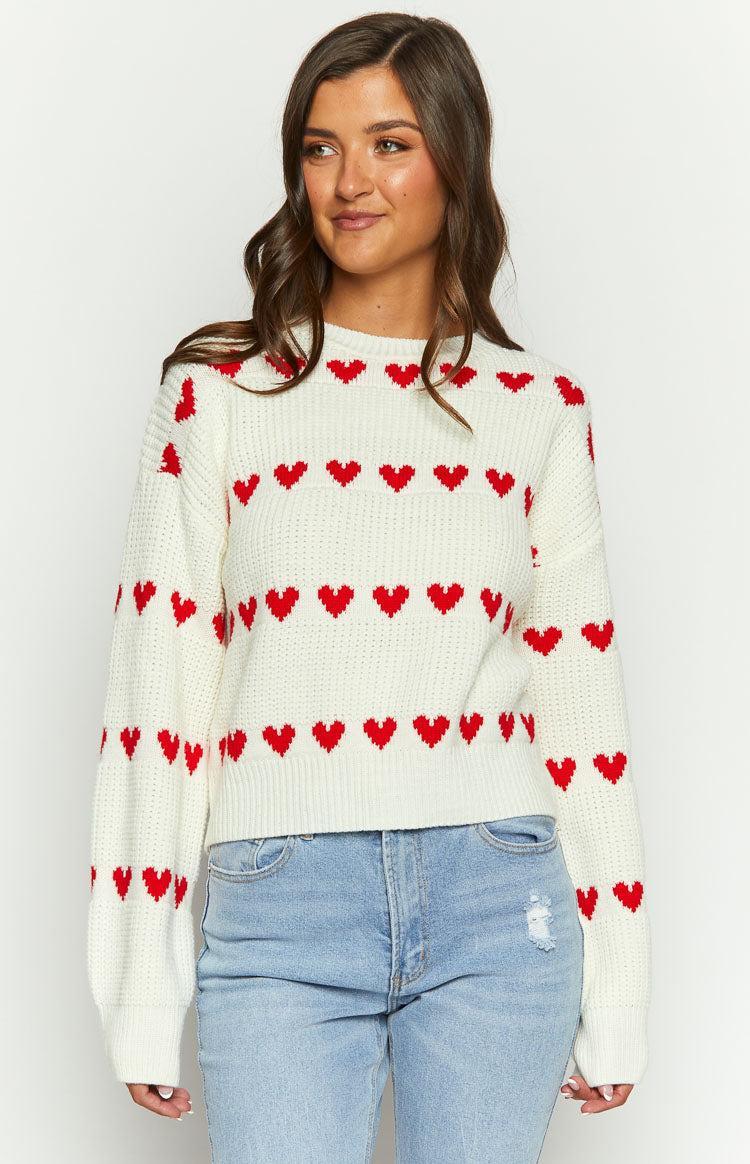 Lovey Red Heart Stripe Jumper Product Image