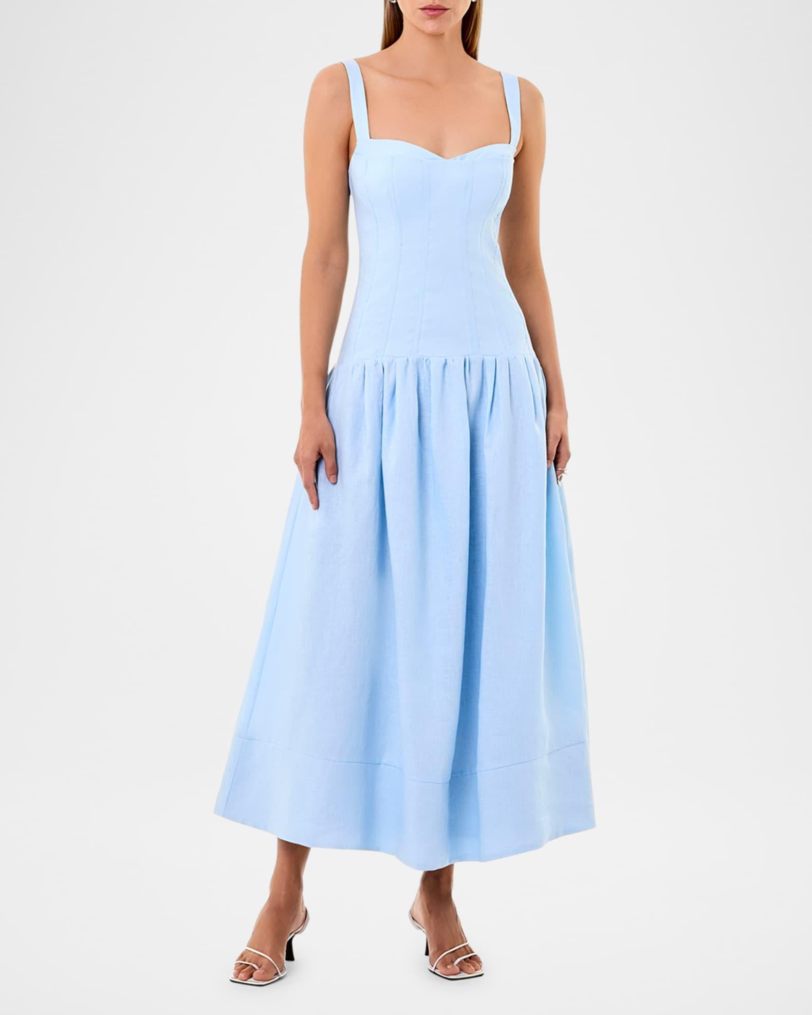 Makenna Ruched Sweetheart Corset Midi Dress Product Image