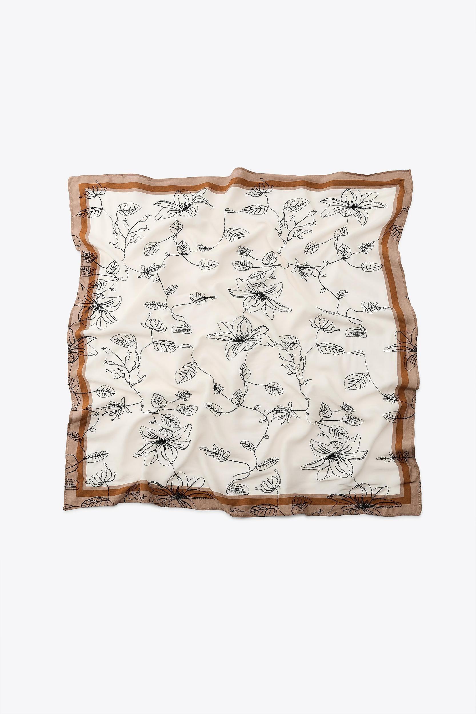 EMBROIDERED FLORAL SCARF Product Image