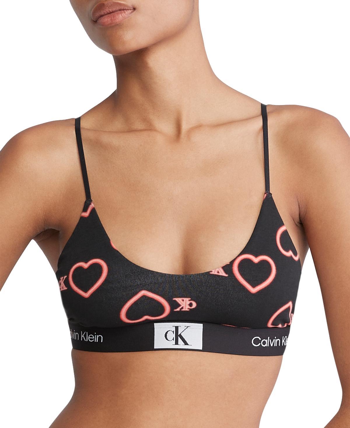 Calvin Klein Women's Calvin Klein 1996 V-Day Cotton Stretch Unlined Bralette - Pink - XS Product Image
