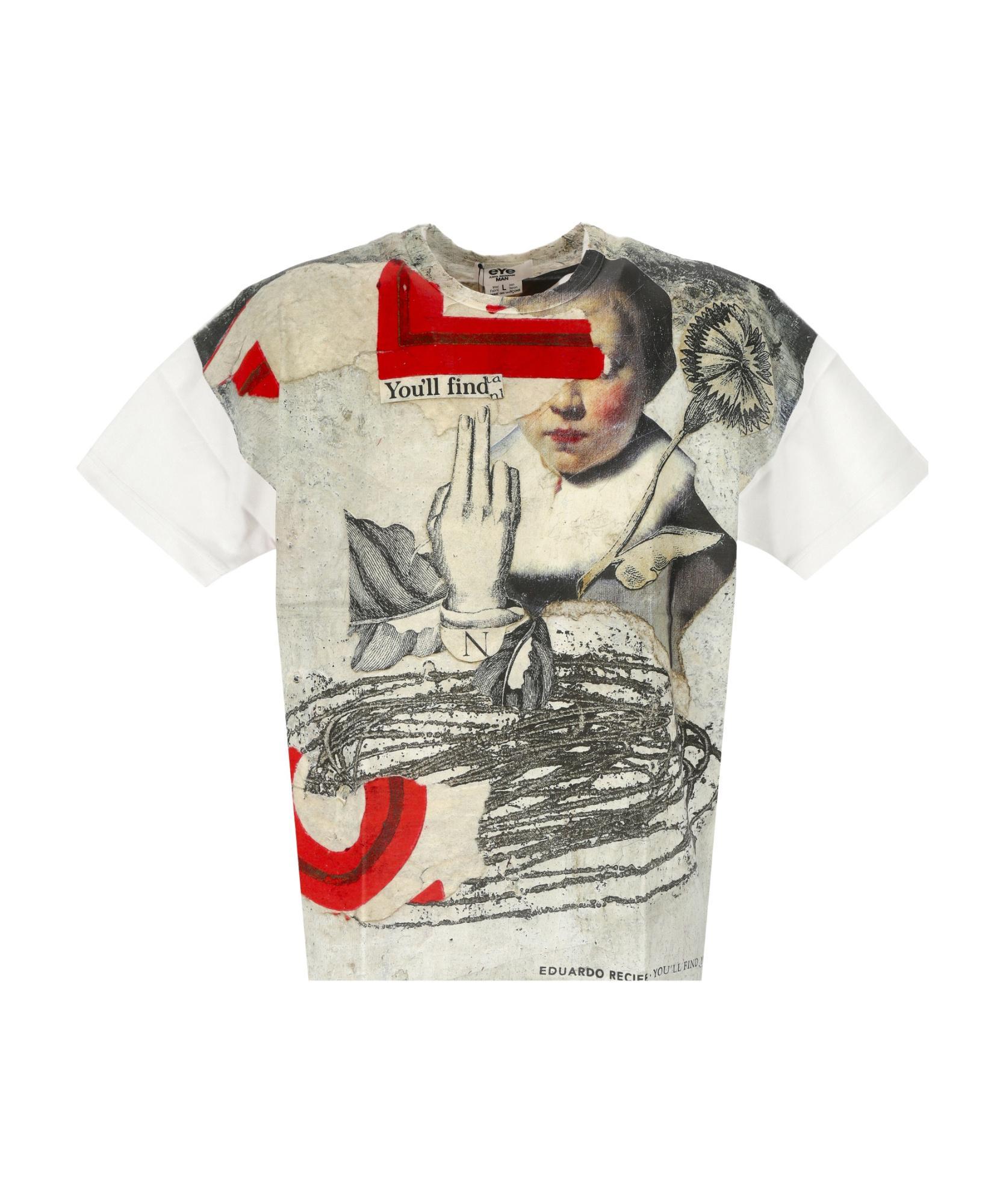 JUNYA WATANABE Round Collar Printed T-shirt In White Product Image