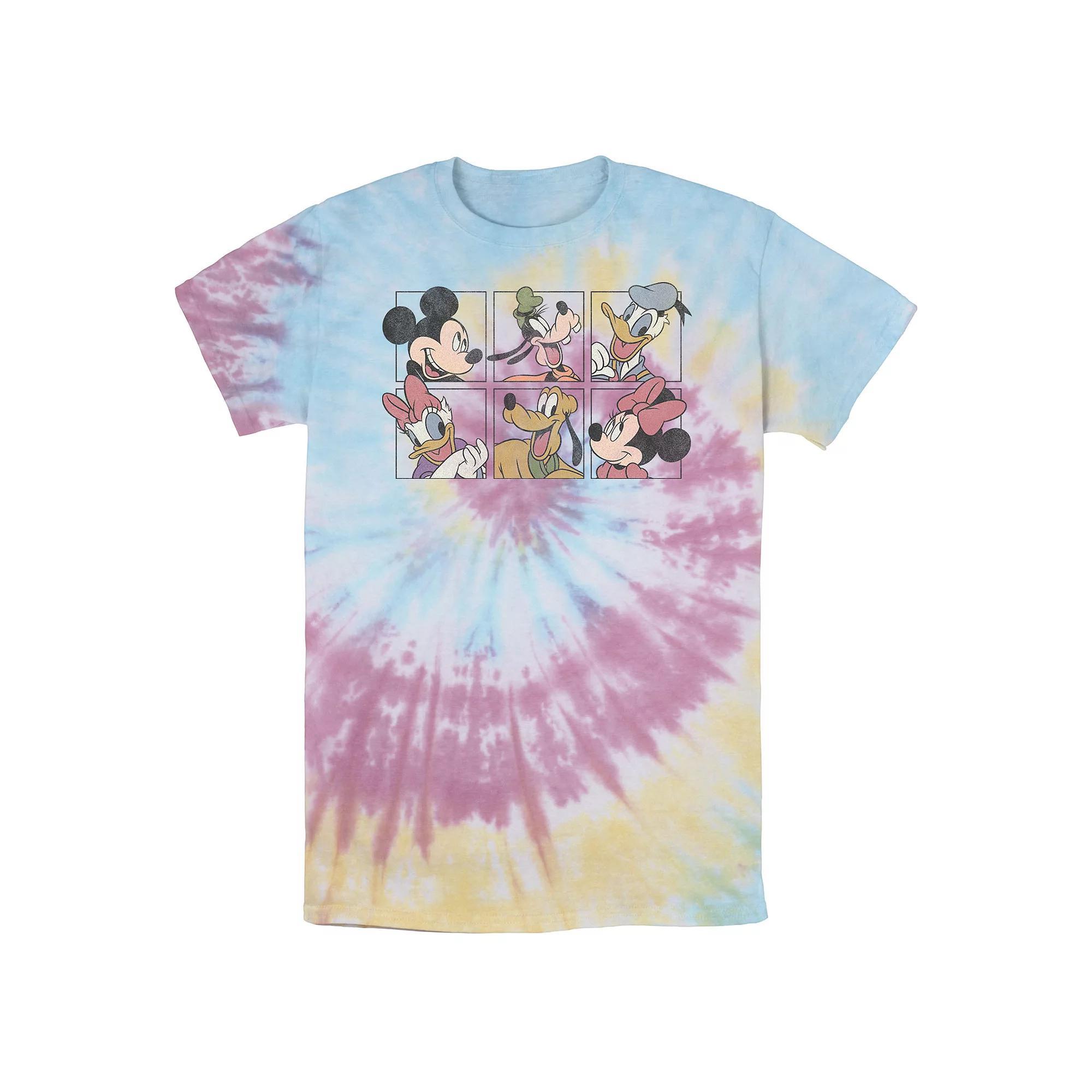 Men's Disney Mickey & Friends Classic Group Box Up Wash Tee, Size: Medium, White Blue Product Image