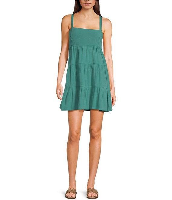Volcom Beach Moon Stone Gauze Sleeveless Babydoll Dress Product Image
