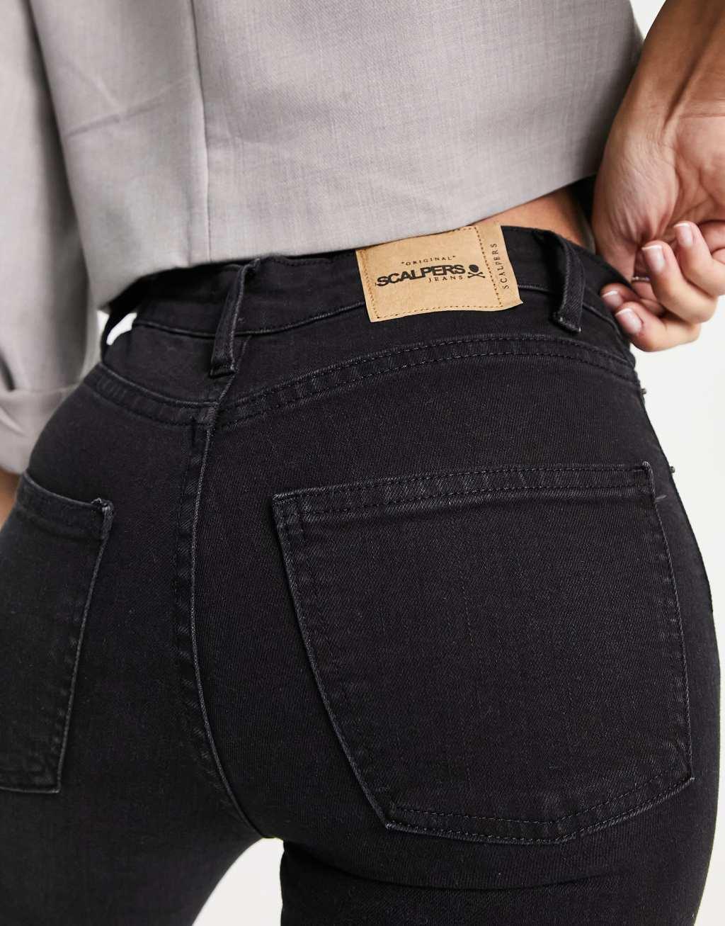Scalpers skinny jeans in black Product Image
