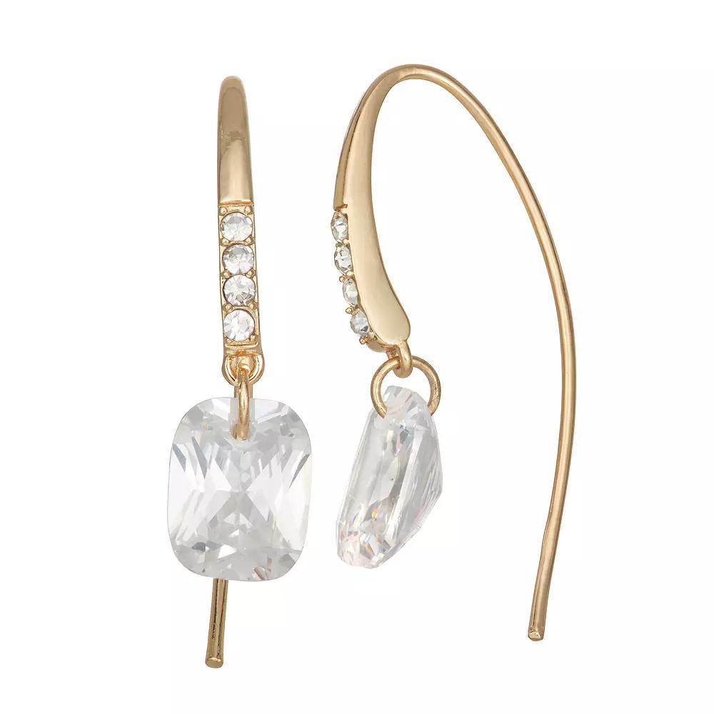 Nine West Gold Tone Stone Threader Earrings, Women's Product Image