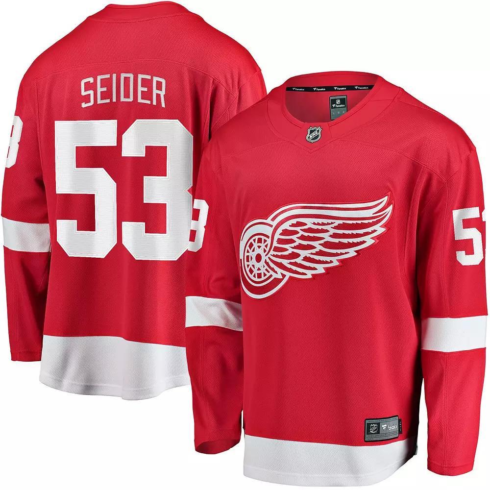 Men's Fanatics Branded Moritz Seider Red Detroit Red Wings Home Breakaway Player Jersey, Size: 4XL Product Image