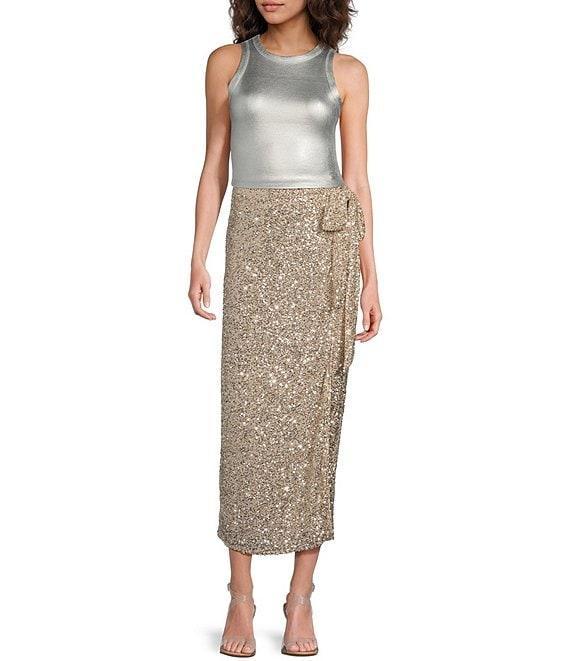 Never Fully Dressed Jaspre Wrap Sequin Skirt Product Image