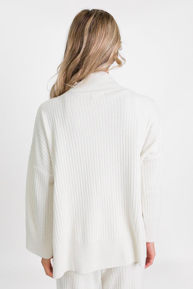 Good To Go Cream Mock Neck Ribbed Sweater FINAL SALE Product Image