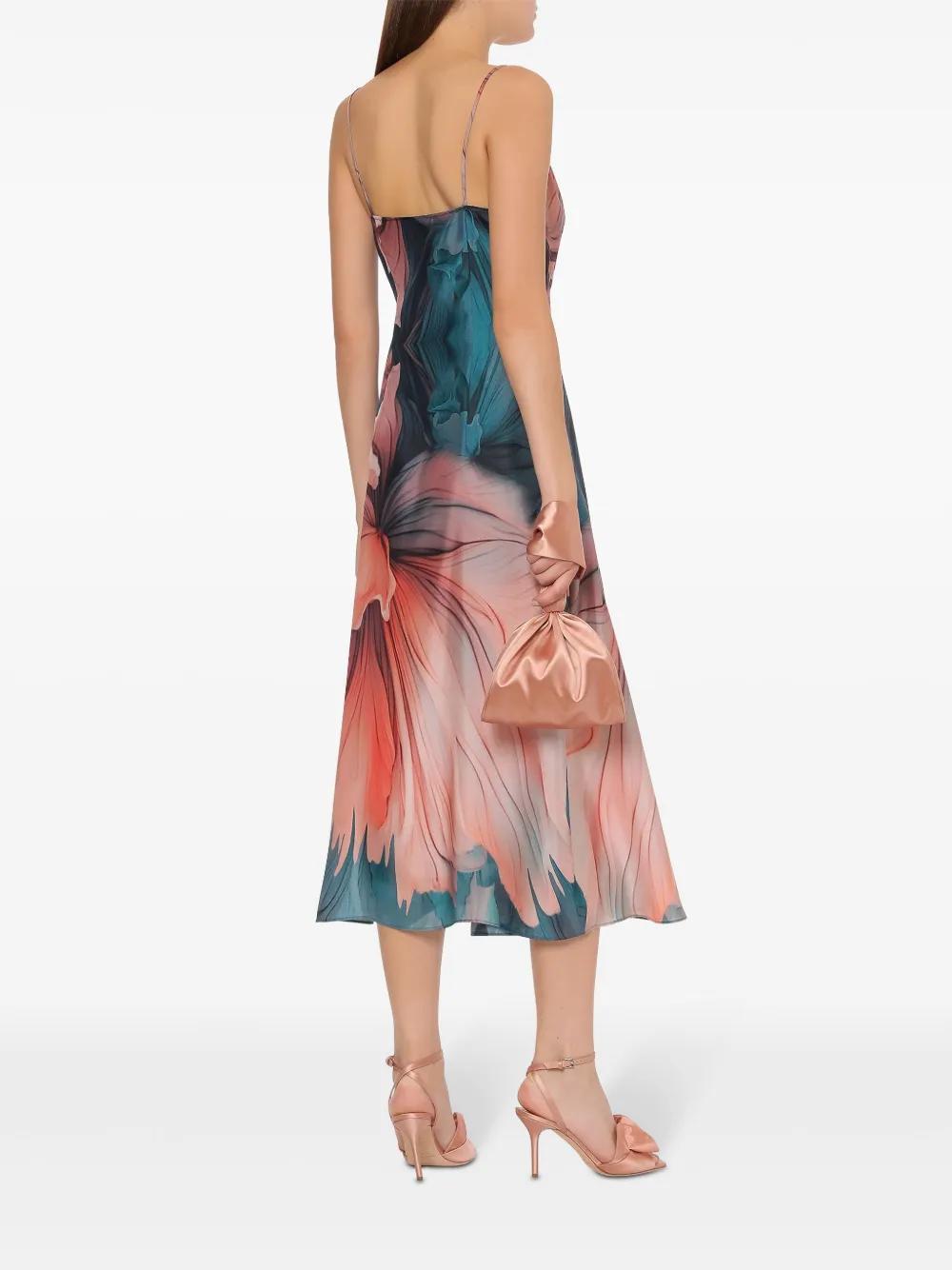 ALBERTA FERRETTI Floral-print Midi Dress In Multicolor Product Image