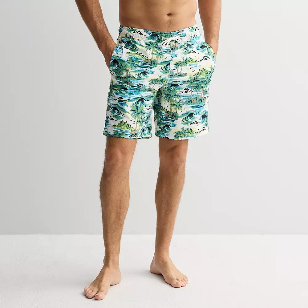Men's Trinity Coast 9" Swim Trunks, Size: XXL 9 INCH, White Product Image
