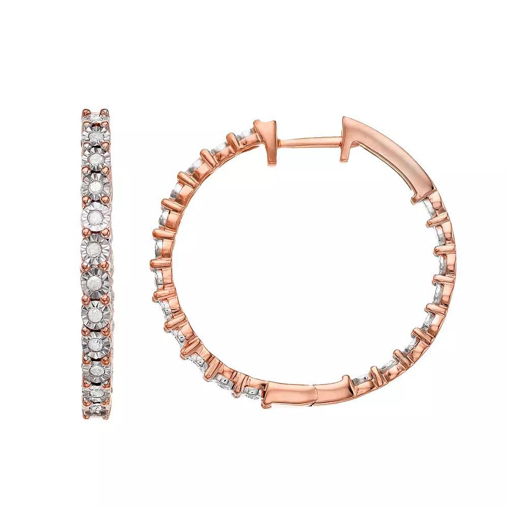 Diamond Brilliance 1/4 Carat T.W. Diamond Hoop Earrings, Women's, Sterling Silver Product Image