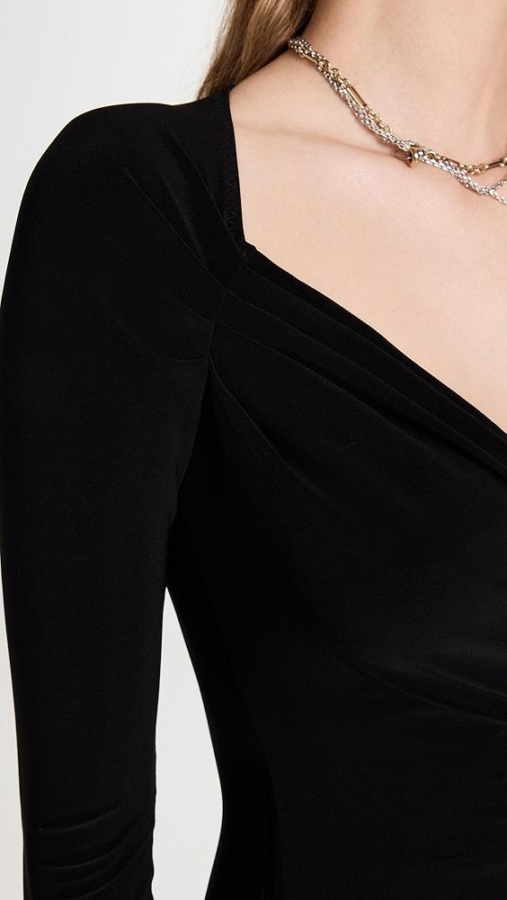 Norma Kamali Long Sleeve Sweetheart Side Drape Gown | Shopbop Product Image