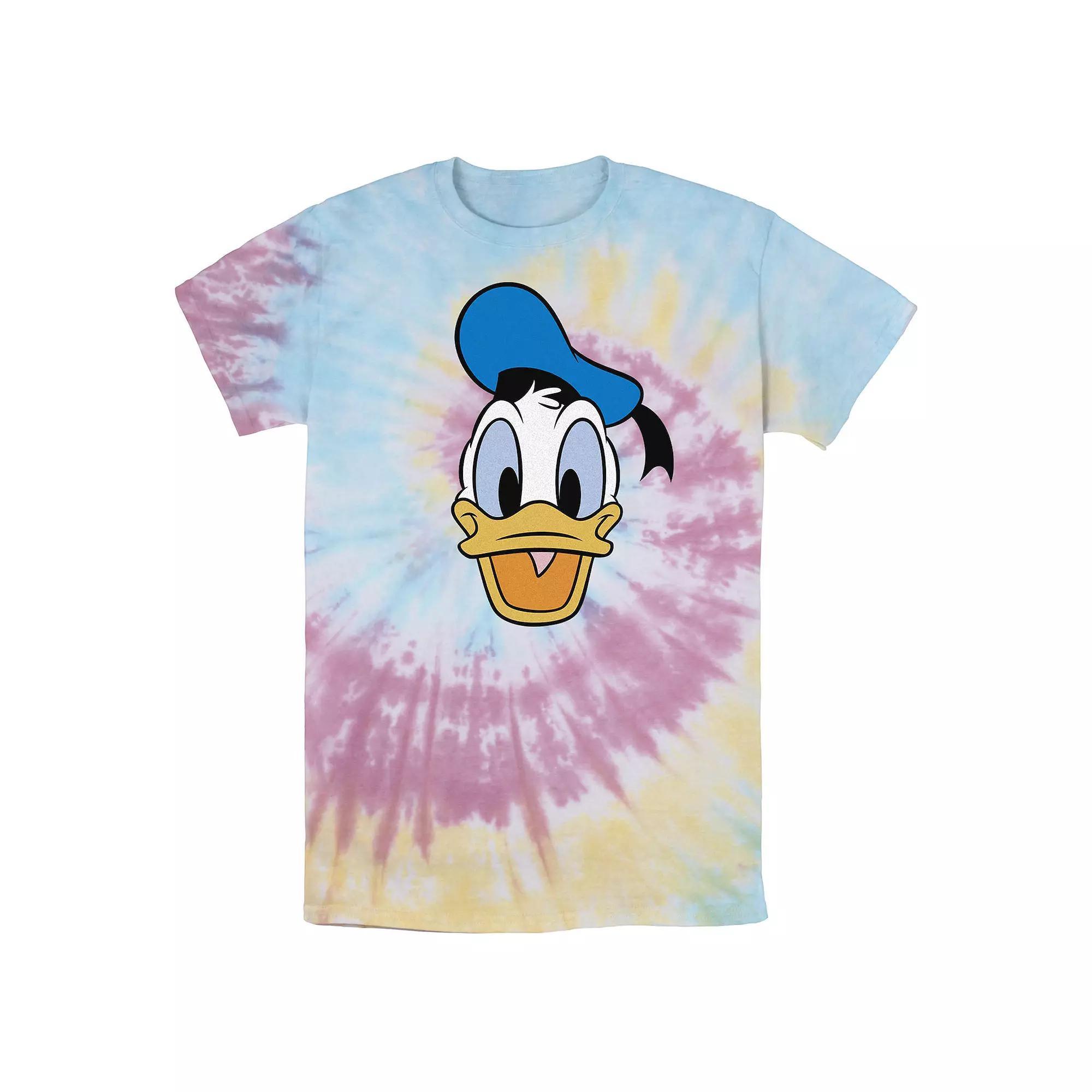 Men's Disney Mickey & Friends Donald Big Face Wash Tee, Size: XL, White Blue Product Image